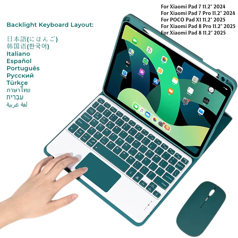 Gaming Keyboard Mechanical Wireless - حافظة لوحة مفاتيح بإضاءة خلفية وماوس