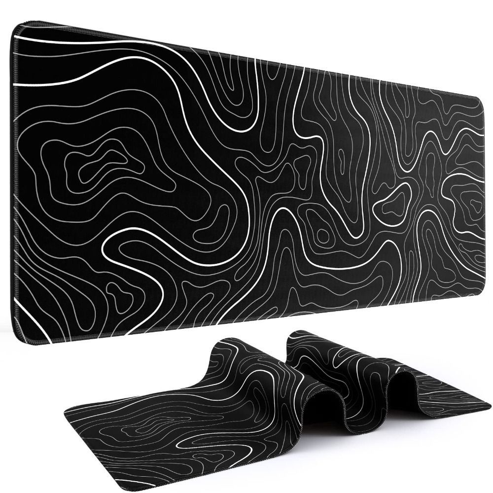 Gaming Keyboard And Mouse Pad - بساط ماوس ألعاب احترافي بتصميم طبوغرافي،
