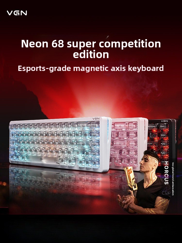 Gaming Keyboard Thocky - لوحة مفاتيح مخصصة بتصميم نيون جمالي،
