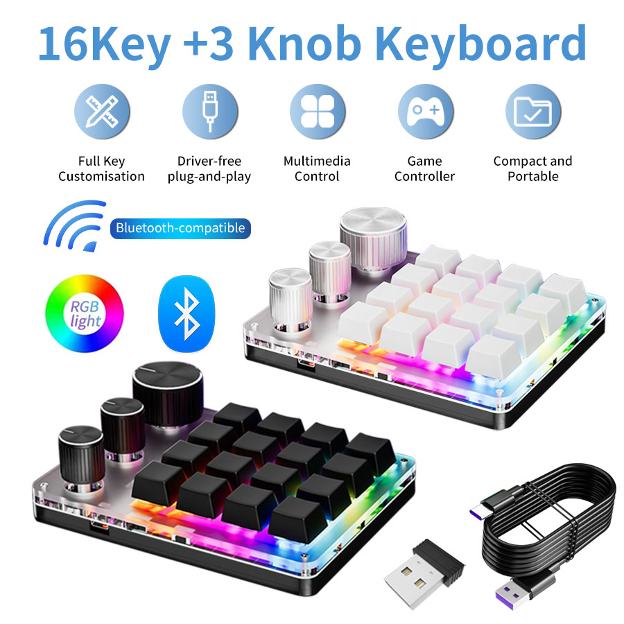 Gaming Keyboard Mini Mechanical - سماعة لاسلكية تعمل بالبلوتوث برمجة ماكرو