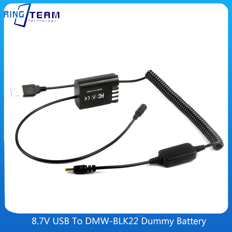 Coiled Usb Cable - بطارية وهمية DMW-BLK22، موصل تيار مستمر