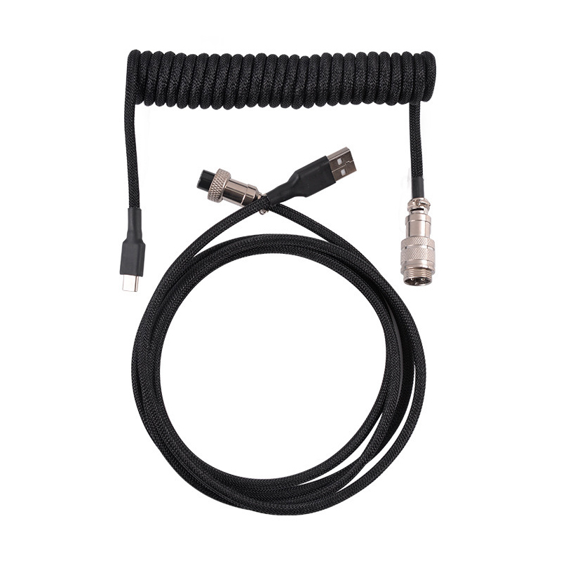 Coiled Usb Cable - نوع C لوحة المفاتيح الميكانيكية ملفوف