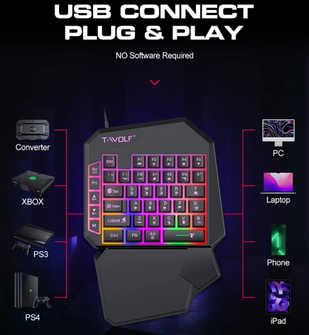 مجموعة لوحة مفاتيح وماوس للألع - مراجعة Gaming Keyboard And Mouse For Xbox وسعره