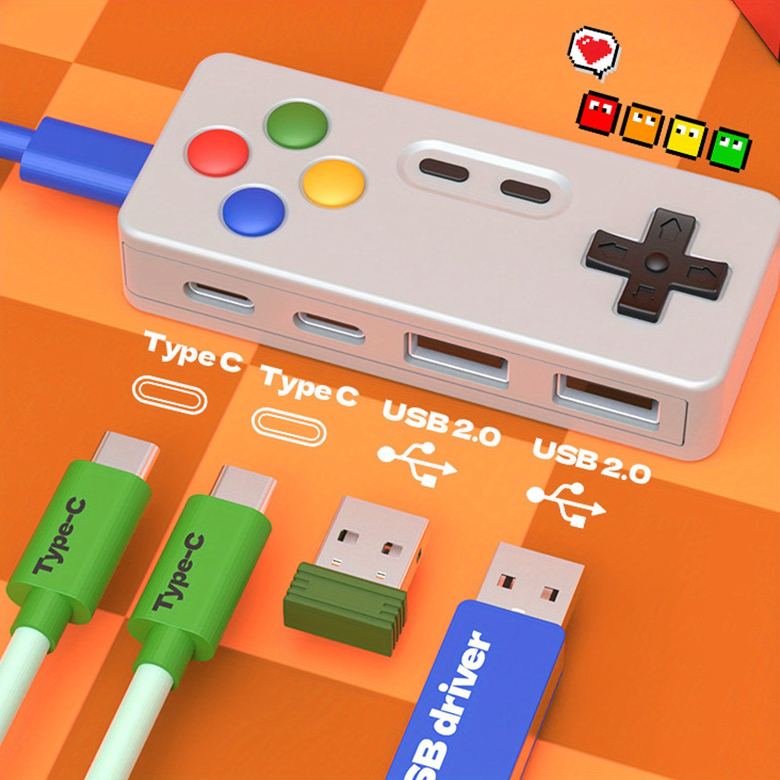 1 قطعة الكرتون USB C تمديد محو - مراجعة Gaming Keyboard Type C وسعره