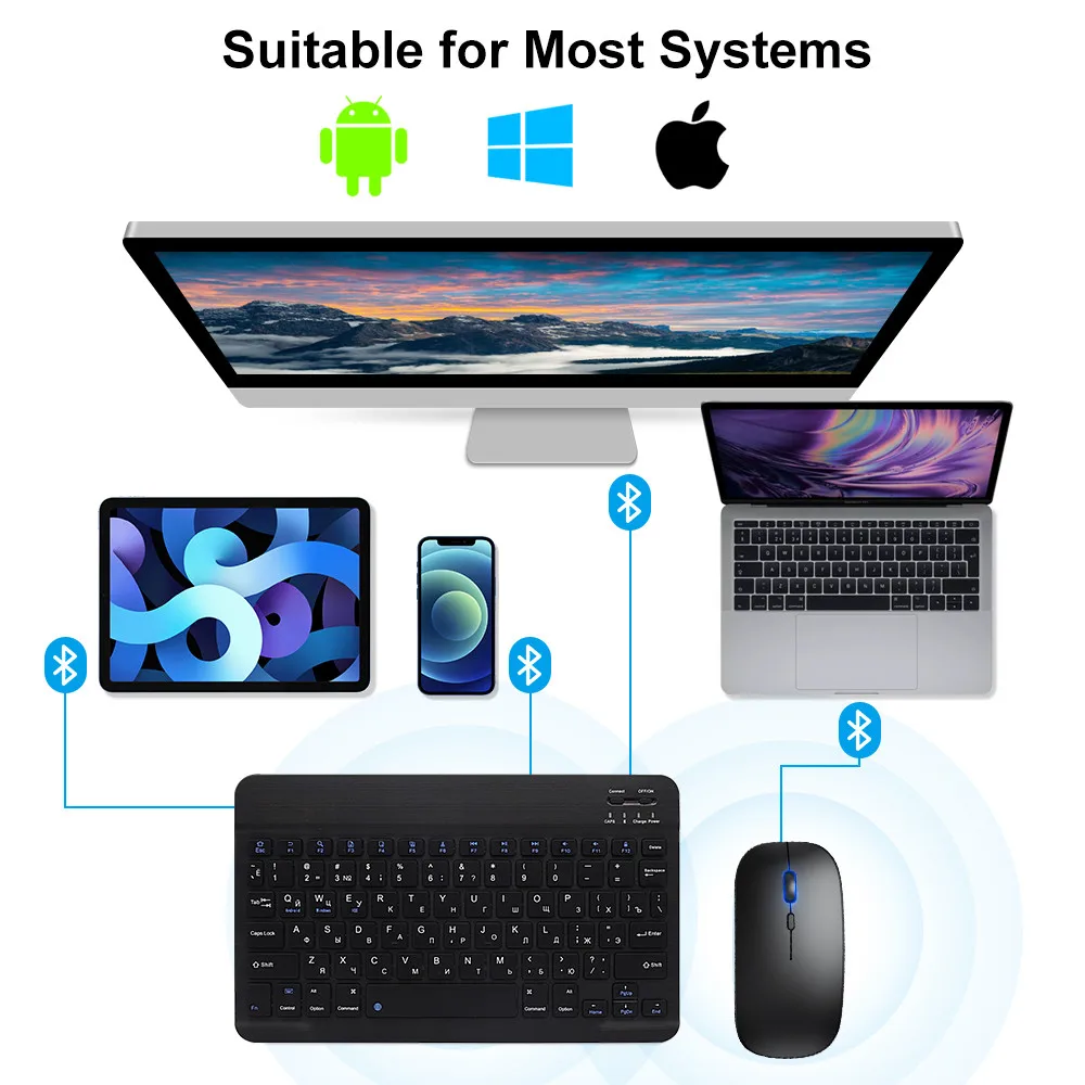 ماوس لوحة مفاتيح لاسلكي بلوتوث - مراجعة Gaming Keyboard Mechanical Wireless وسعره