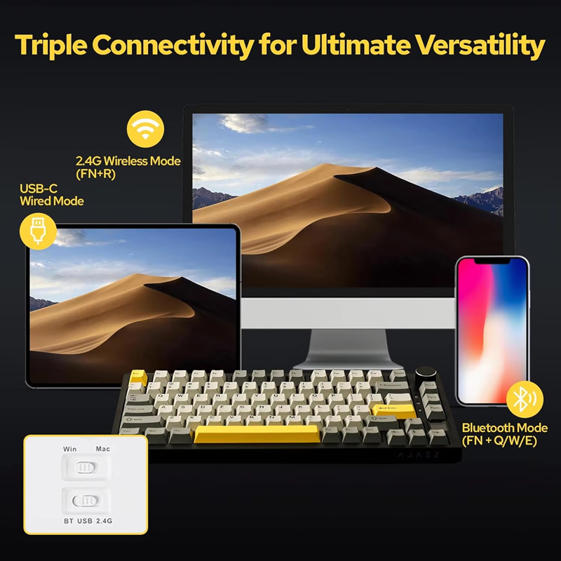 AK820/AK820Pro لوحة المفاتيح ا - مراجعة Gaming Keyboard Mechanical Wireless وسعره