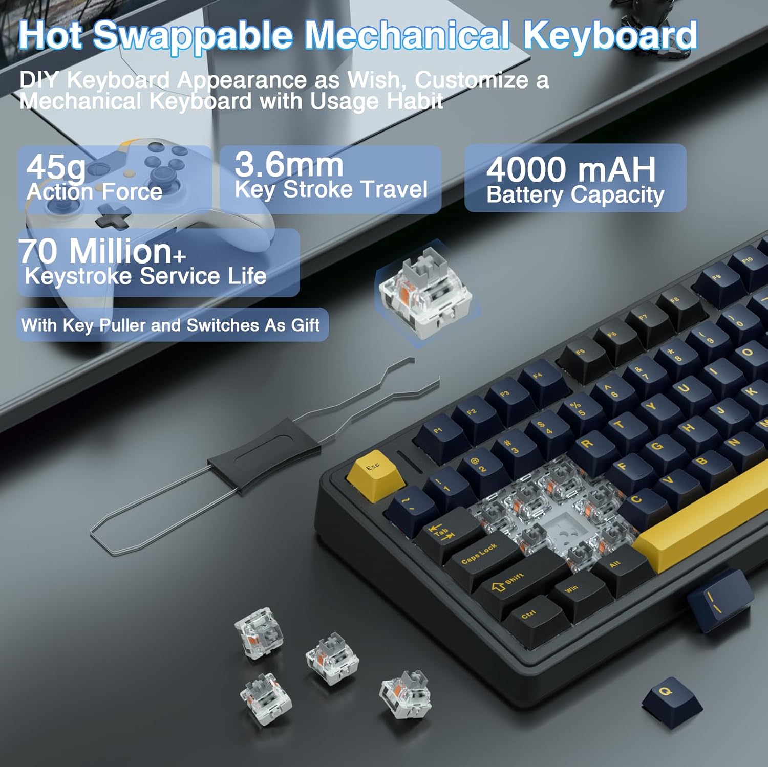 لوحة مفاتيح ميكانيكية Aula F75 - مراجعة Gaming Keyboard Number Pad وسعره