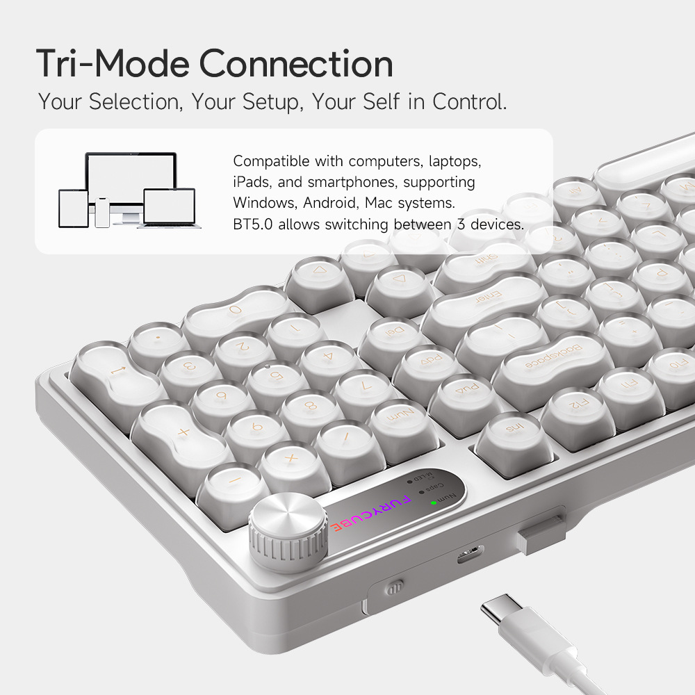 لوحة مفاتيح ألعاب سلكية FURYCU - مراجعة Gaming Keyboard Ip98 وسعره