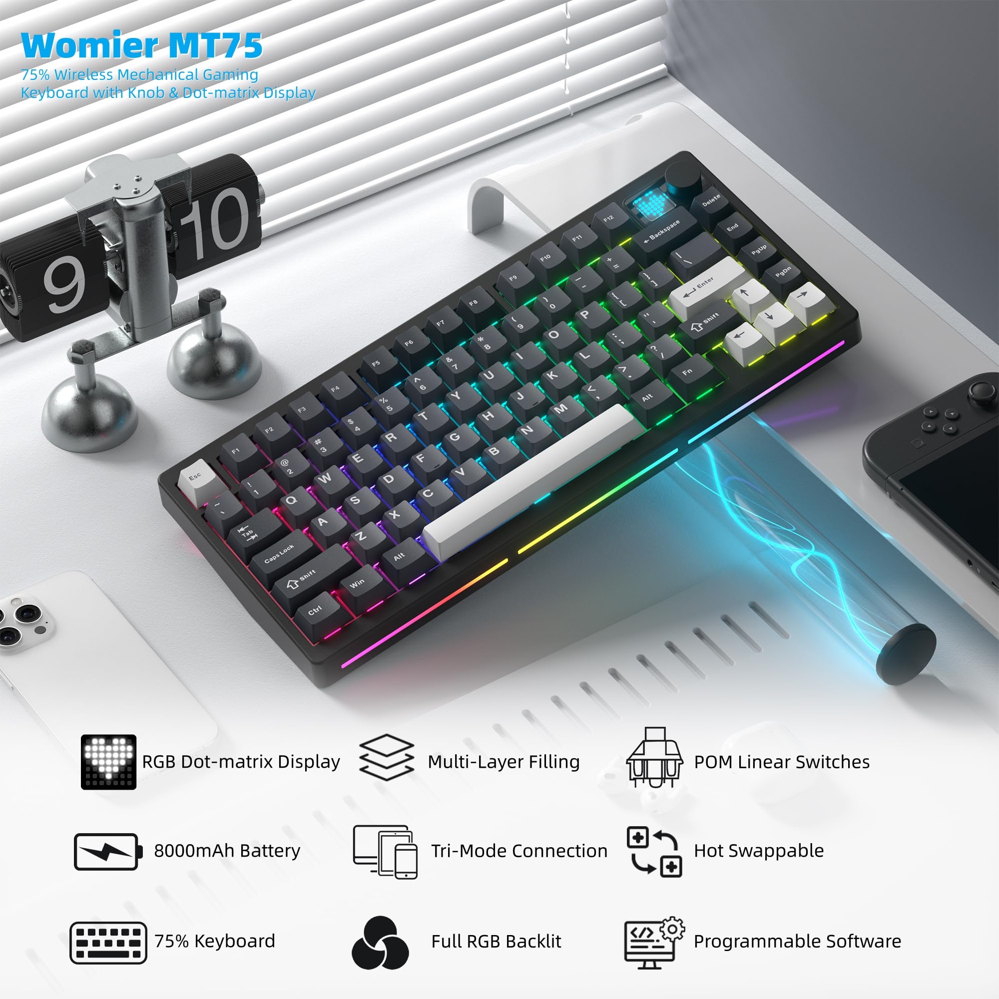 لوحة مفاتيح ميكانيكية لاسلكية  - مراجعة Gaming Keyboard Thocky وسعره