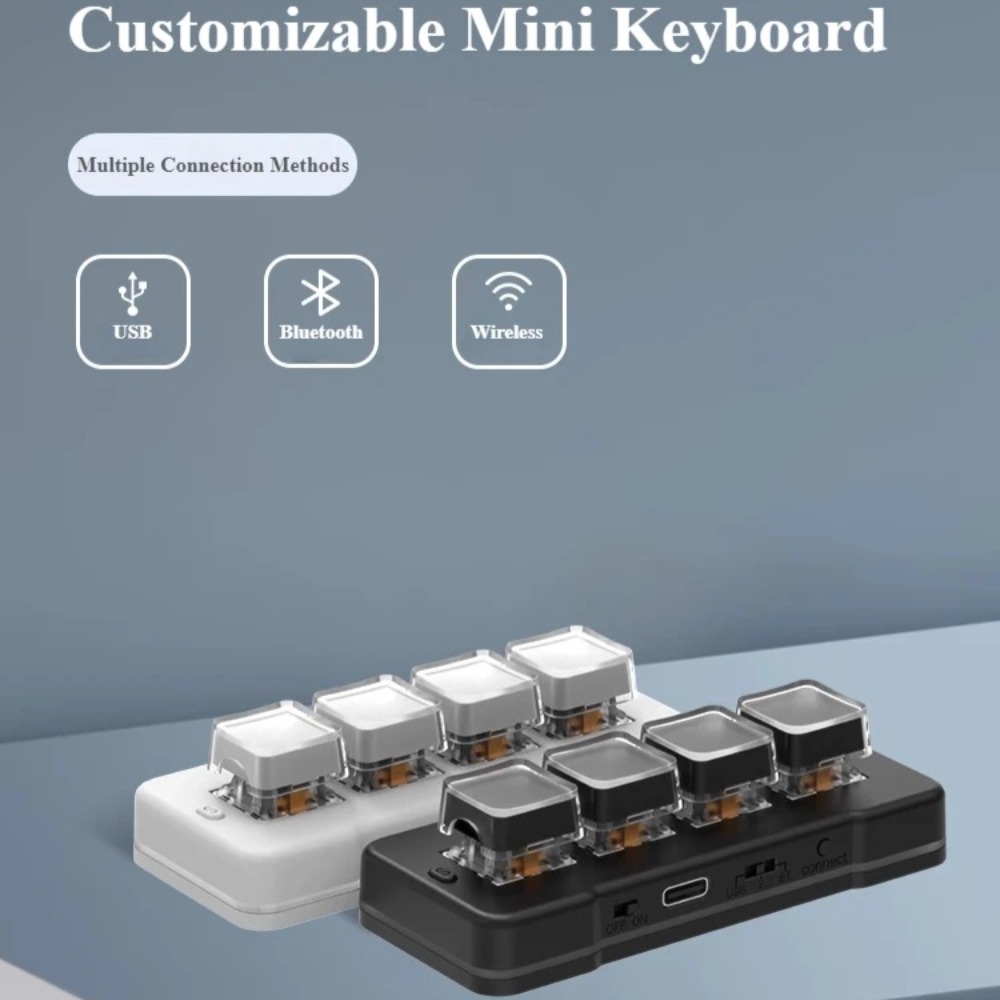 MK424Pro 4-Key Wireles لوحة مف - مراجعة Gaming Keyboard Mini Mechanical وسعره