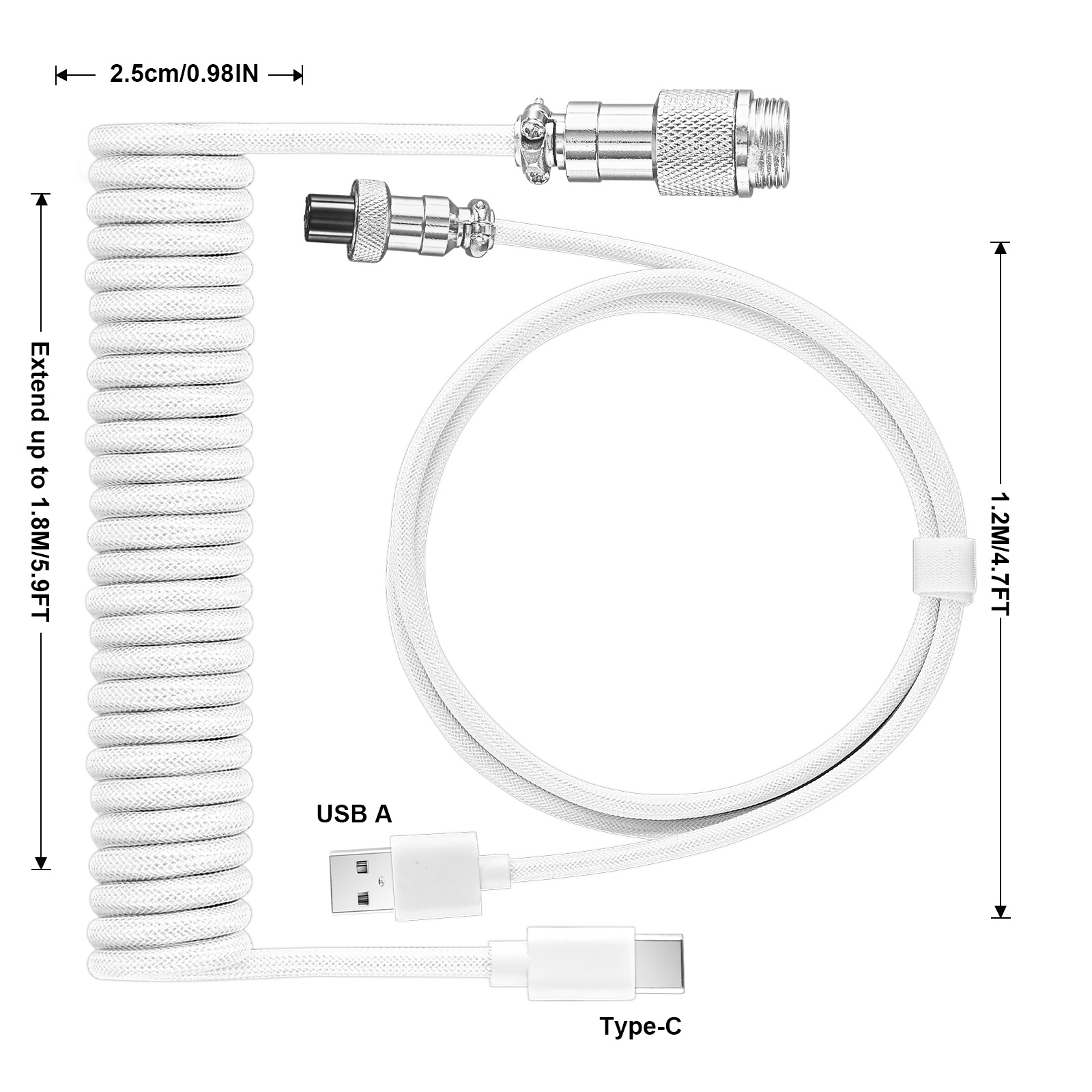 نوع C لوحة المفاتيح الميكانيكي - مراجعة Coiled Usb Cable وسعره